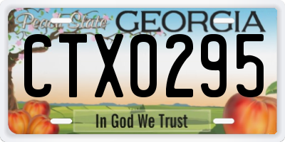 GA license plate CTX0295