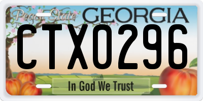GA license plate CTX0296