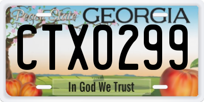 GA license plate CTX0299