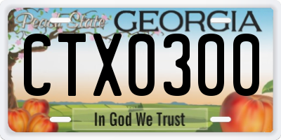 GA license plate CTX0300