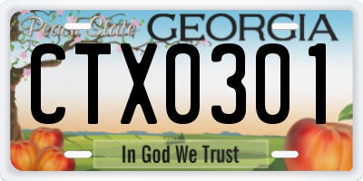 GA license plate CTX0301