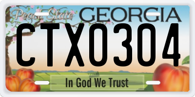GA license plate CTX0304