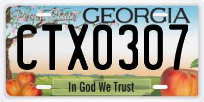 GA license plate CTX0307