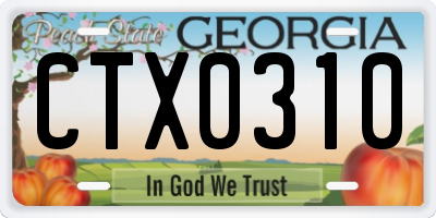 GA license plate CTX0310