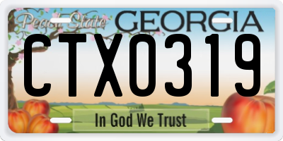 GA license plate CTX0319