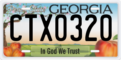 GA license plate CTX0320