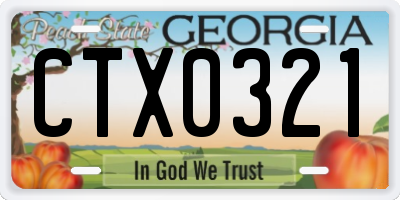 GA license plate CTX0321