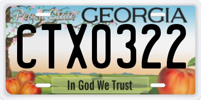 GA license plate CTX0322