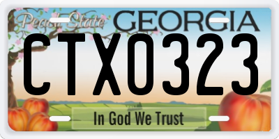 GA license plate CTX0323