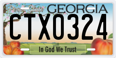 GA license plate CTX0324