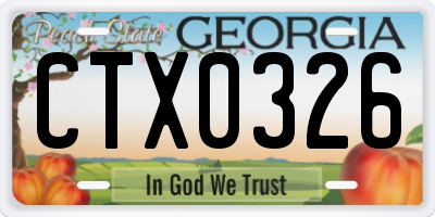 GA license plate CTX0326