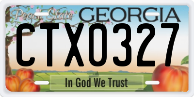 GA license plate CTX0327