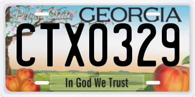 GA license plate CTX0329