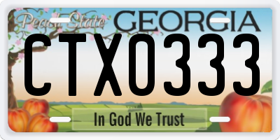 GA license plate CTX0333