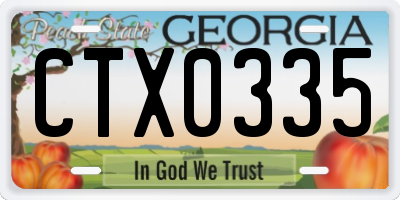 GA license plate CTX0335