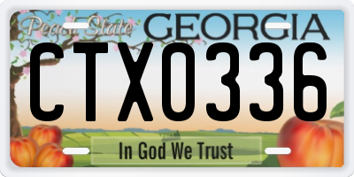 GA license plate CTX0336