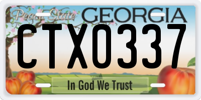 GA license plate CTX0337