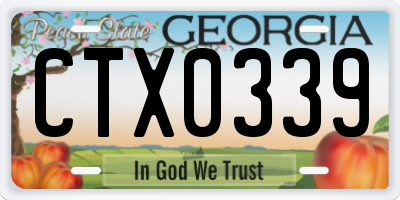 GA license plate CTX0339