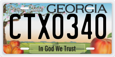GA license plate CTX0340