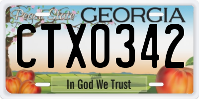 GA license plate CTX0342