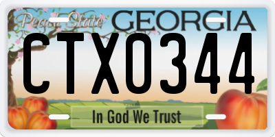 GA license plate CTX0344