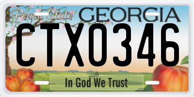 GA license plate CTX0346