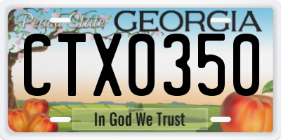 GA license plate CTX0350