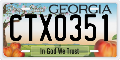 GA license plate CTX0351