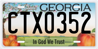 GA license plate CTX0352