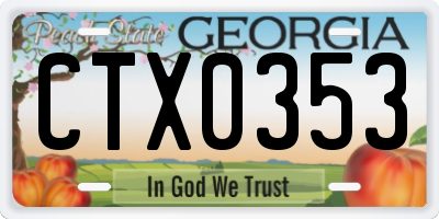 GA license plate CTX0353
