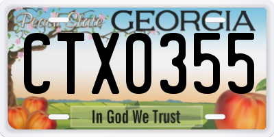 GA license plate CTX0355