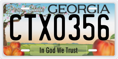 GA license plate CTX0356
