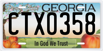 GA license plate CTX0358