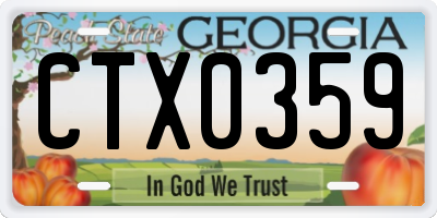 GA license plate CTX0359