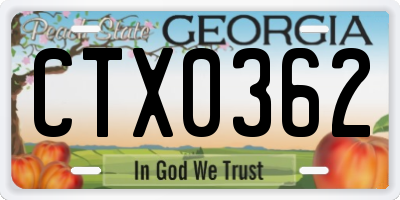 GA license plate CTX0362