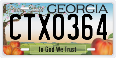GA license plate CTX0364