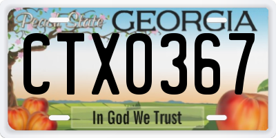 GA license plate CTX0367
