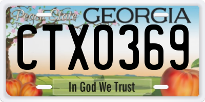 GA license plate CTX0369