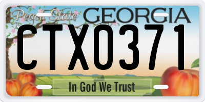 GA license plate CTX0371