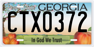 GA license plate CTX0372