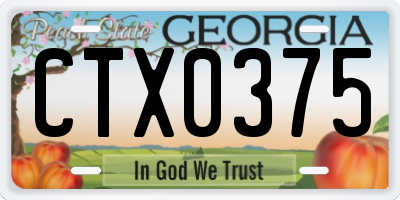 GA license plate CTX0375