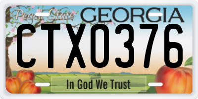GA license plate CTX0376