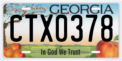 GA license plate CTX0378