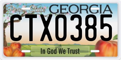 GA license plate CTX0385
