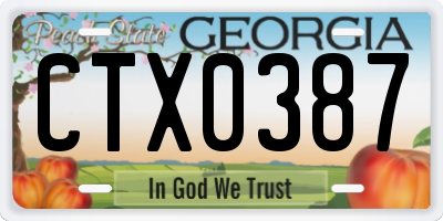 GA license plate CTX0387