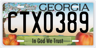 GA license plate CTX0389