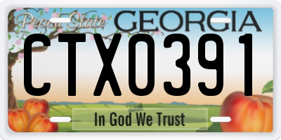 GA license plate CTX0391