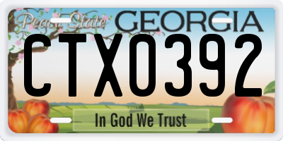 GA license plate CTX0392