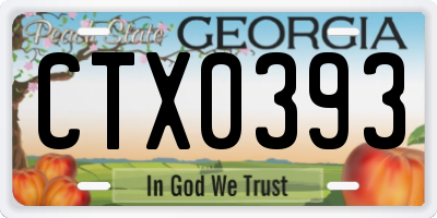 GA license plate CTX0393