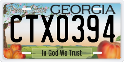 GA license plate CTX0394